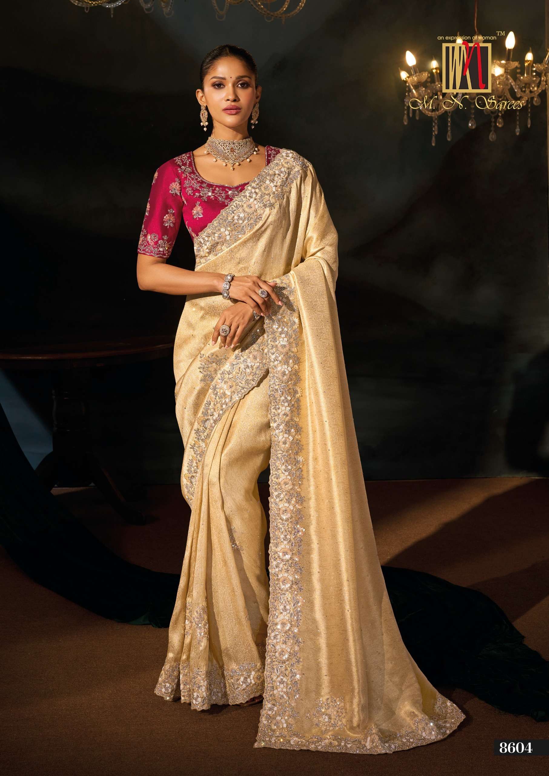 M N 8600 Series 8601 To 8613 the Royal and classic Heritage Collection saree wholesale in surat